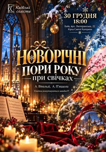 НОВЫЙ ГОД ВРЕМЕНА ГОДА ВИВАЛЬДИ & ПЬЯЦЦОЛА ПРИ СВЕЧАХ
