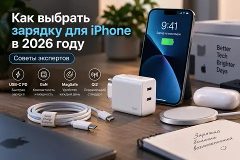 Как правильно выбрать зарядку для iPhone в 2026 году: мощность, стандарты и советы