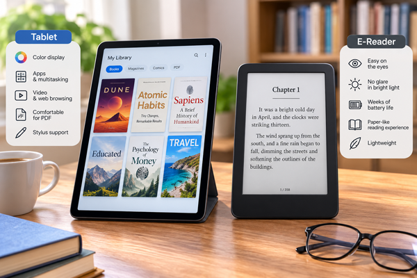 Что лучше для чтения: планшет или электронная книга?