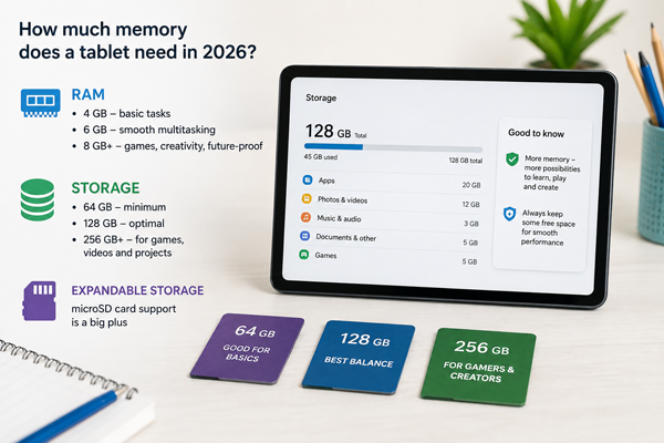 Сколько памяти нужно планшету в 2026 году