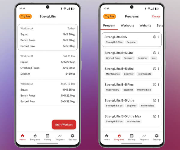 Додаток для силових тренувань: StrongLifts