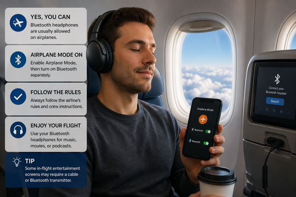 Чи можна користуватися Bluetooth-навушниками в літаку?