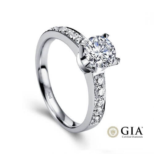 кольцо с бриллиантом 0,30 ct. F/VS1 GIA ERDL06