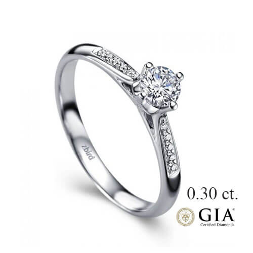 Золотое кольцо 0,30 ct. F/VS1 GIA ERDK65