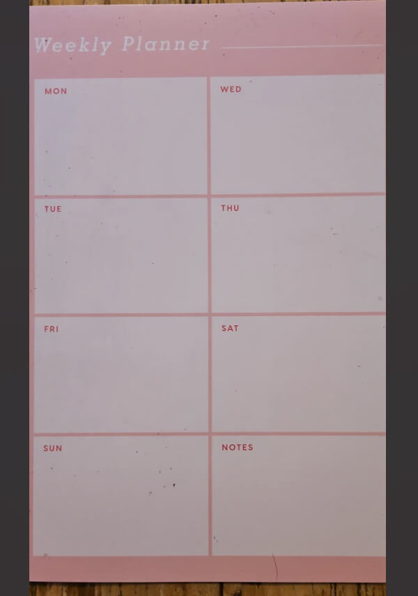 Планер на неделю