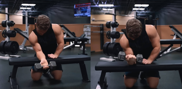 Сгибание с опорой на скамью