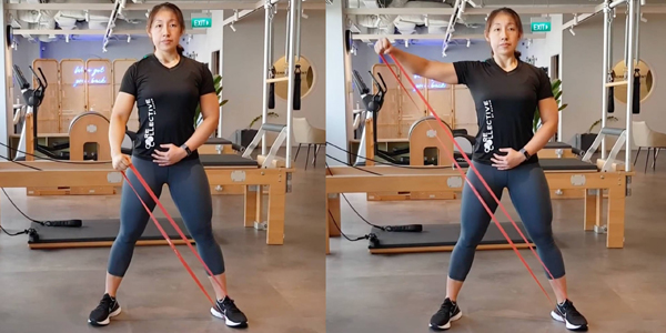 Отведение руки с эспандером