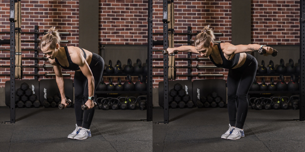 Упражнения для плеч и рук: разводка в наклоне