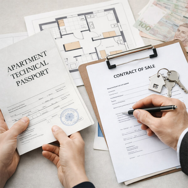 план квартири, техпаспорт та документи на нерухомість під час оформлення угоди