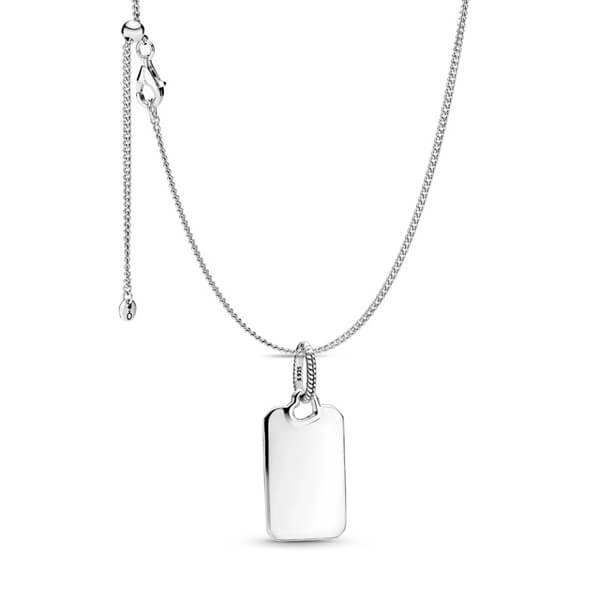 Подарочный комплект с прямоугольным кулоном для гравировки