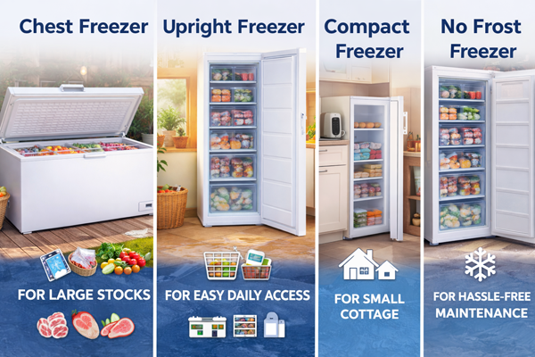 Які типи морозилок краще підходять під різні дачні сценарії?