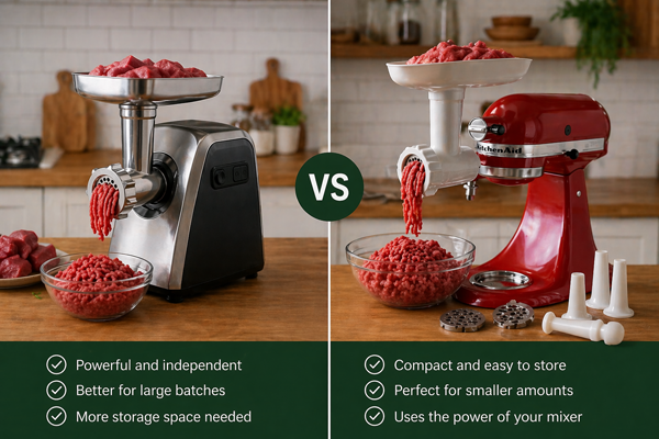 Что лучше для дома: отдельная мясорубка или насадка для миксера?