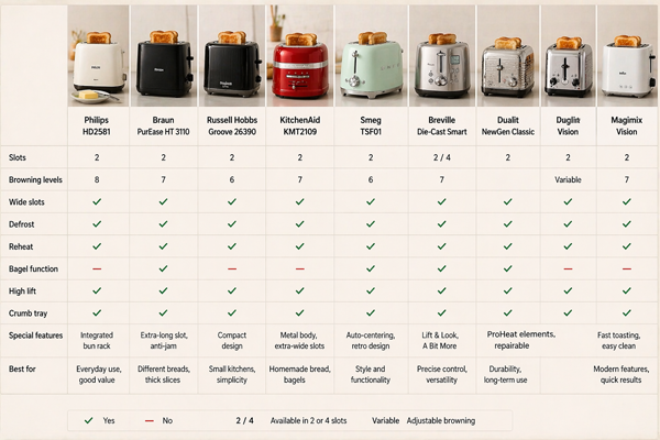 Как выглядит сравнение лучших тостеров 2026 года?
