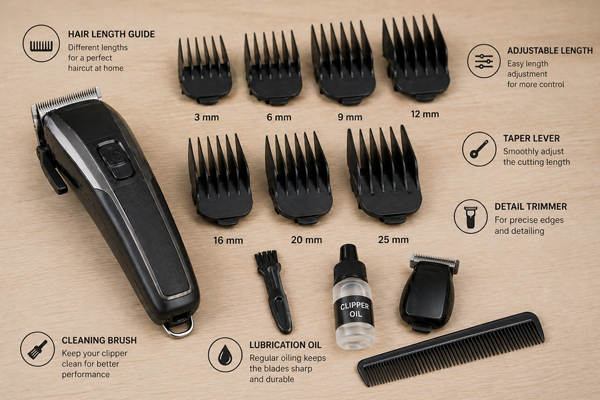 Які насадки потрібні для домашньої стрижки?