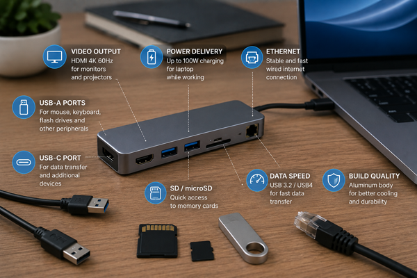 Які характеристики важливі під час купівлі USB-C-хаба?