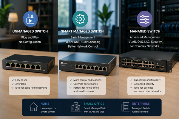 Что выбрать: unmanaged, smart или managed switch?
