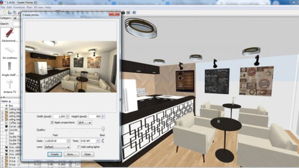 Програми для 3D-моделювання інтер’єру: Sweet Home 3D