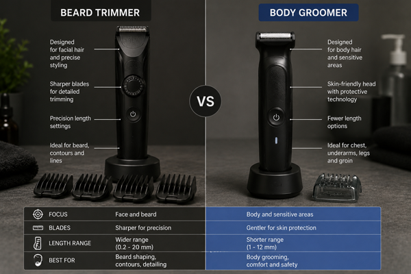 Чем триммер для бороды отличается от body groomer?