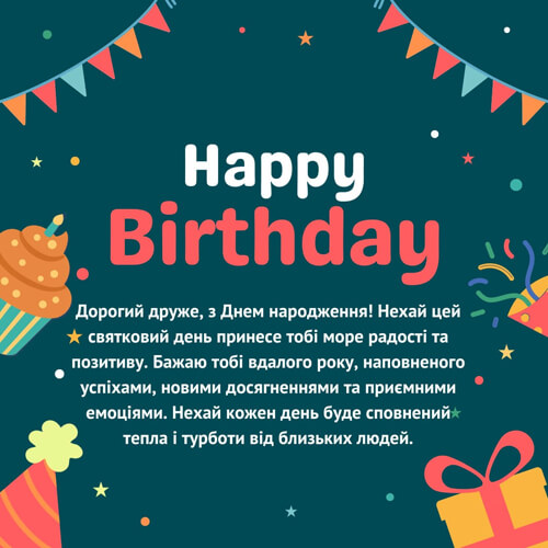 Привітання з днем ​​народження другу картинка